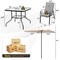 6 Pieces Patio Dining Set with Umbrella and Stackable Cushioned Chairs
